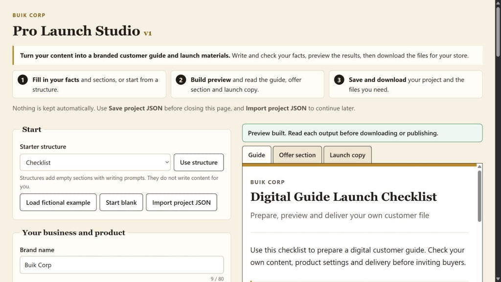 Buik Corp Pro Launch Studio v1